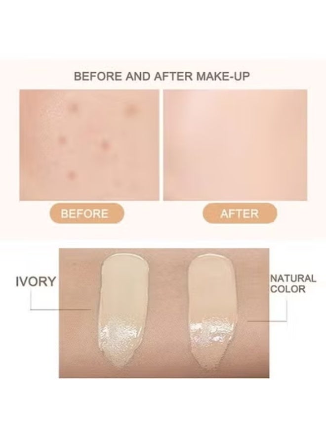 إيلهو CC Cream SPF 50-CC كريم ذاتي الضبط للبشرة الناضجة ، واقي من الشمس وكريم الأساس لتصحيح اللون ، كونسيلر مرطب للبشرة قبل المكياج (#Ivory) - Image 4